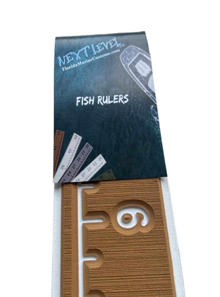 Next Level Inc . | Fish Ruler | SeaDek | 36 inch Fish Measurement Tool | Perfect for Boats and Kayaks | Mocha/White - Image 1